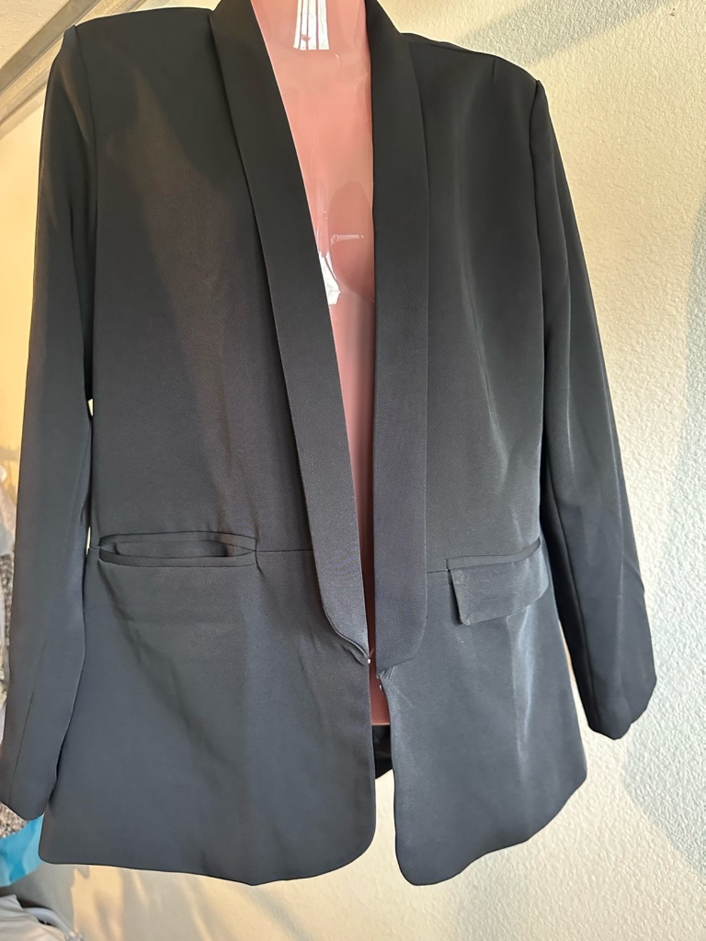 Women's Black Open-Front Blazer Jacket